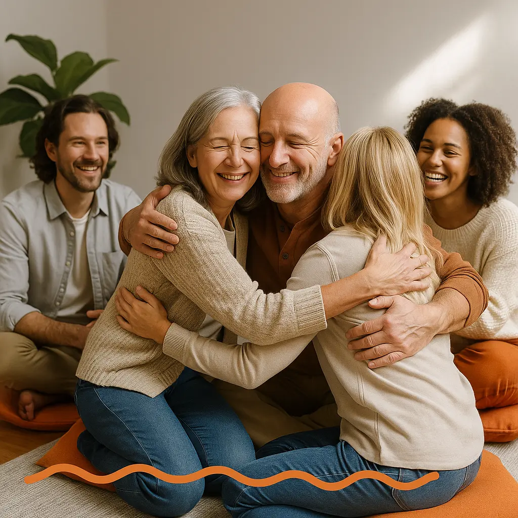 people hugging and learning how to heal PTSD naturally